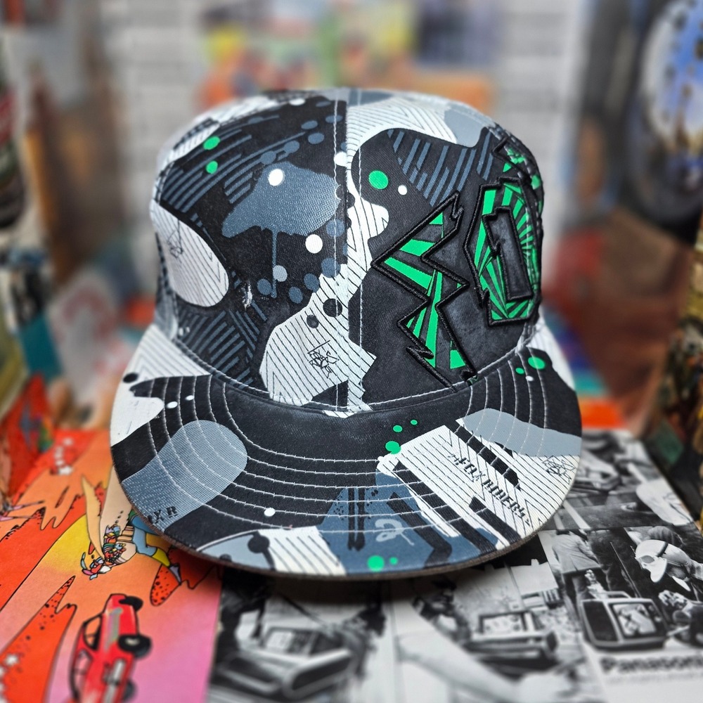 Fox Riders Racing Y2K AOP Embroidered Punk Grunge Large FlexFit Hat